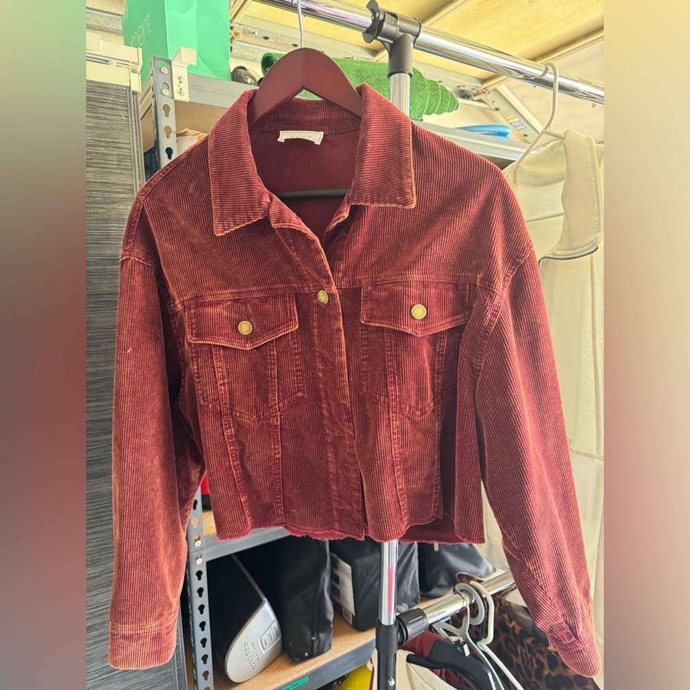 Red/ Rust corduroy crop jacket
